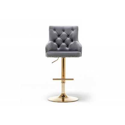 Adjustable Swivel Bar Stool With Nailhead Trim (Set of 2)