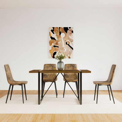 Modern Dining Table With Metal Legs For 4 - 6 Person