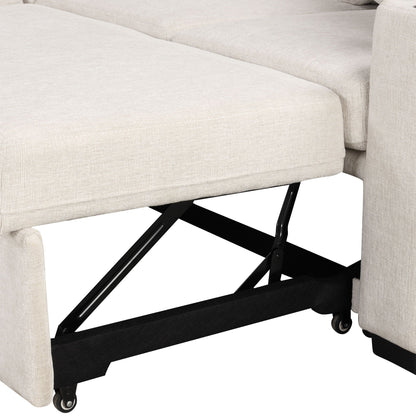 Single Pull Out Sofa Bed With USB Ports And Cup Holders