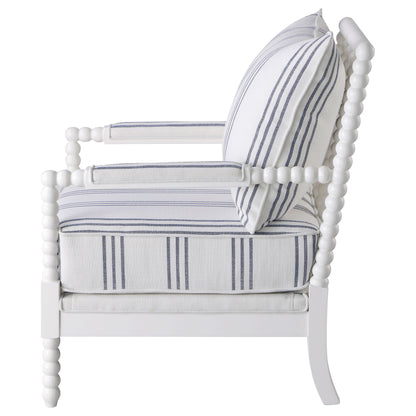 Blanchett Upholstered Bobbin Accent Chair White