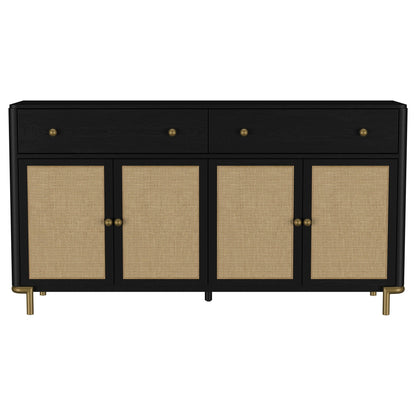 Arini 2-drawer Cane Door Dining Sideboard Server Black