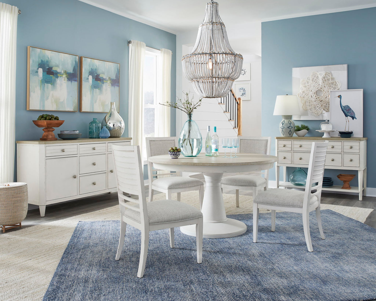 Echo Isles - Extendable 54" Round Dining Table - Sea Pearl And Driftwood