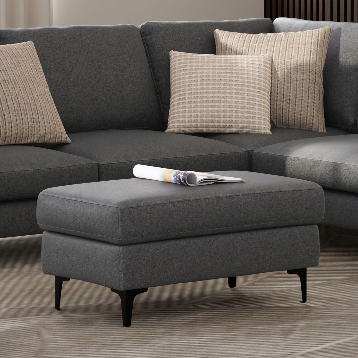 Ava - Versatile Mid Century Ottoman