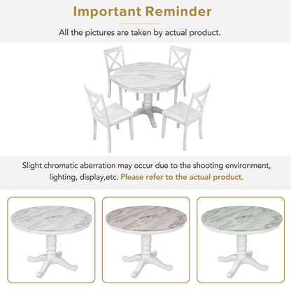5 Pieces Dining Table And Chairs Set For 4 Persons, Kitchen Room Solid Wood Table With 4 Chairs