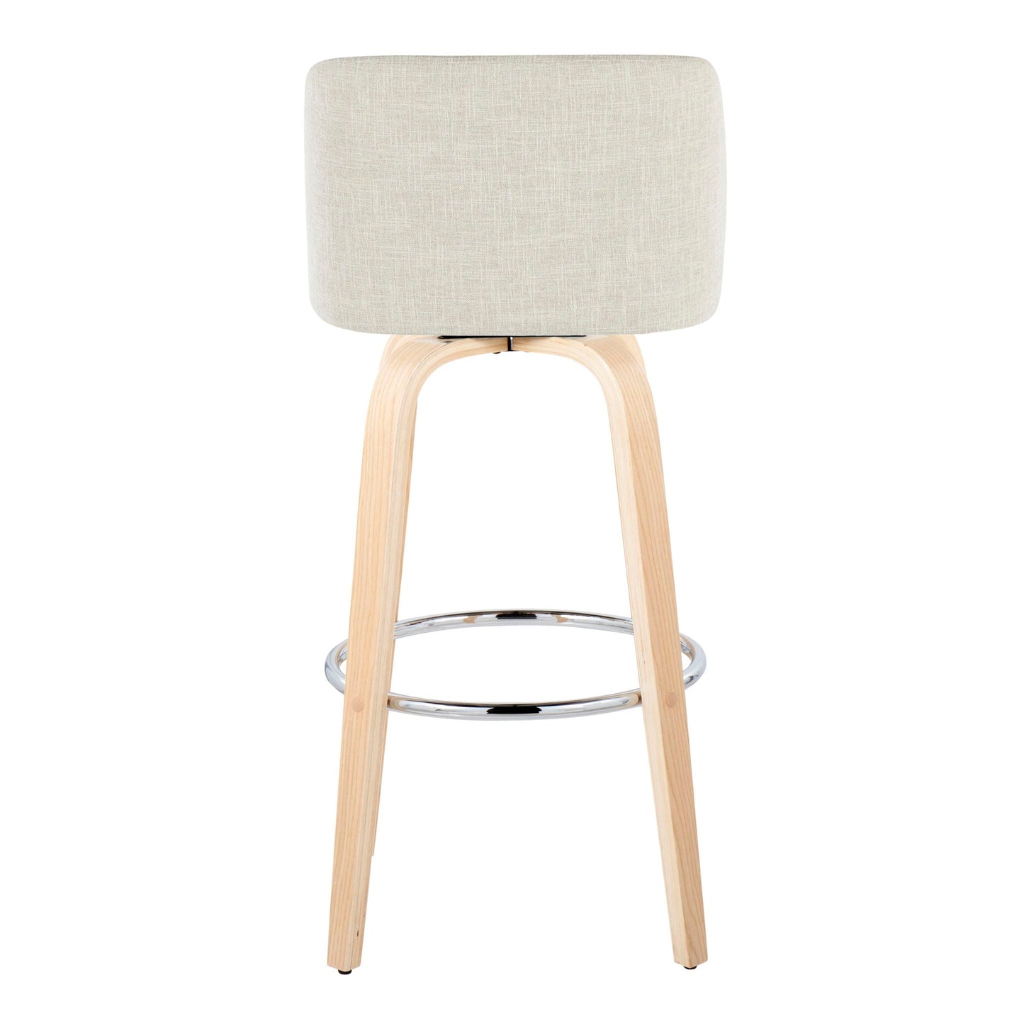 Toriano - Contemporary, Fixed Height Barstool Swivel & Round Footrest (Set of 2)