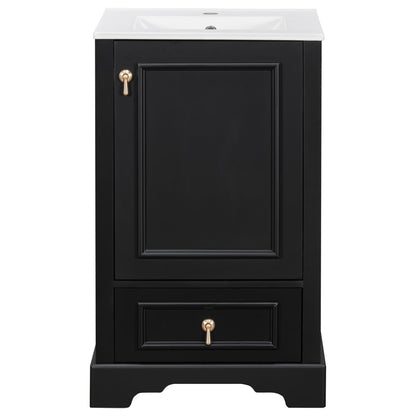 Bathroom Vanity With Sink, Soft Close Door, Adjustable U-Shaped Shelf