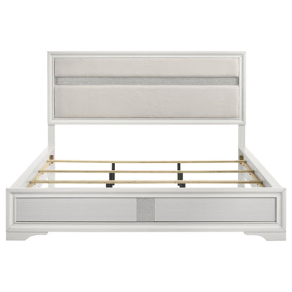 Miranda 54-inch Upholstered California King Panel Bed White