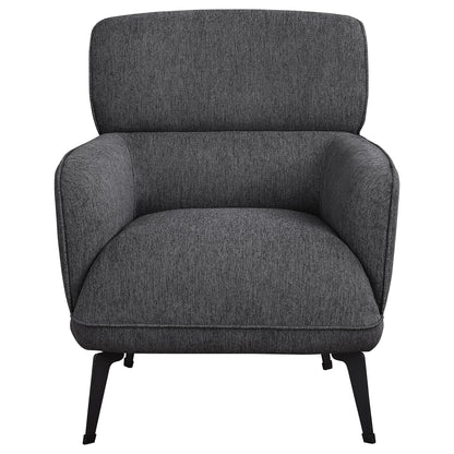 Andrea Upholstered Crescent Arm Accent Chair Grey
