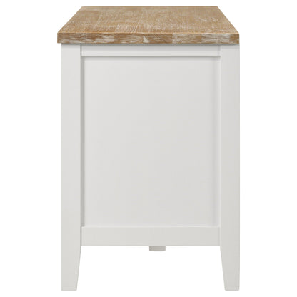 Hollis 2-door Wood 67-inch TV Stand with Drawer Brown and White