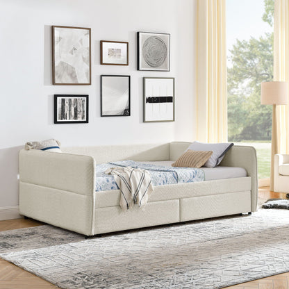 Upholstered Daybed & 2 Drawers