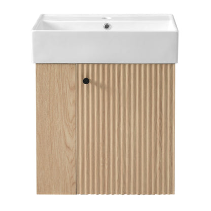 Modern Floating Bathroom Vanity With Ceramic Basin Perfect For Small Bathrooms