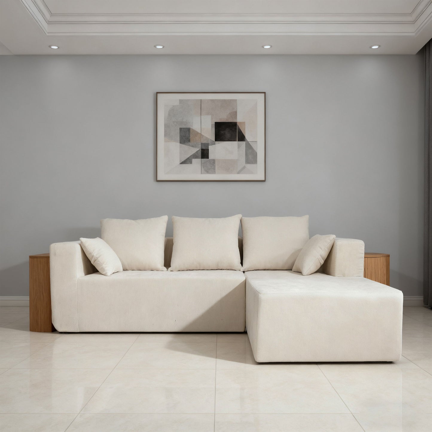 Modular Corner Sofa With Soft Fabric