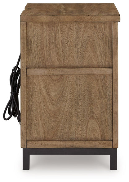 Tomtyn - Two Drawer Night Stand - Light Brown