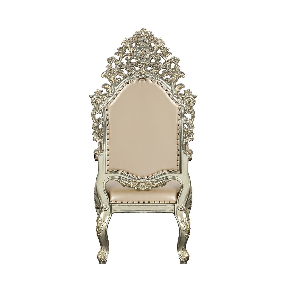 Sorina - Arm Chair (Set of 2) - Synthetic Leather & Antique Gold
