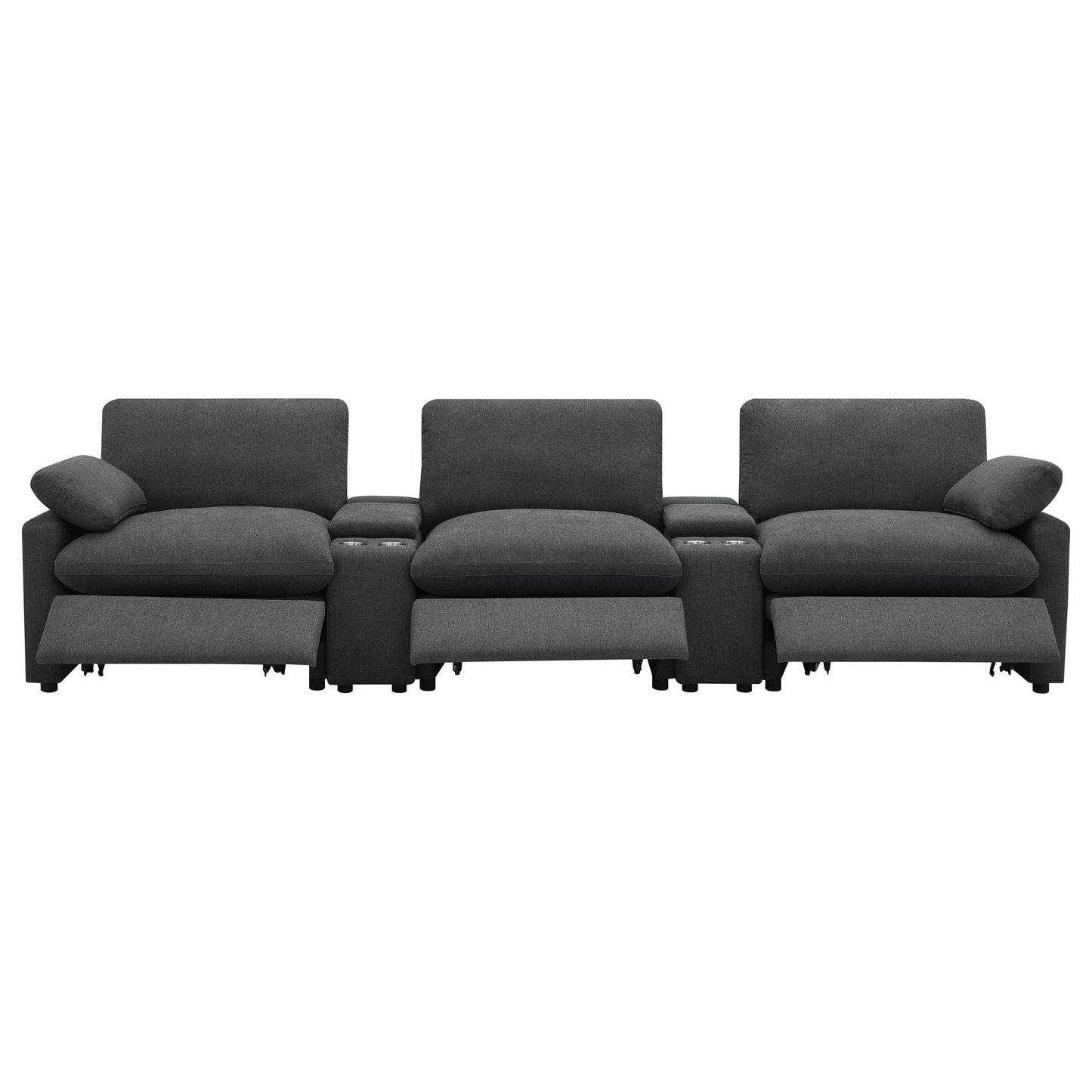 Collins 5-Piece Power Reclining Home Theater Seating Dark Grey