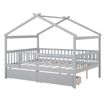 House Bed With 2 Drawers