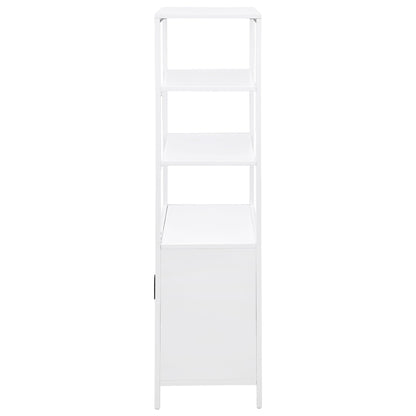Amherst 3-shelf Radio Weave Cane Metal Accent Cabinet White