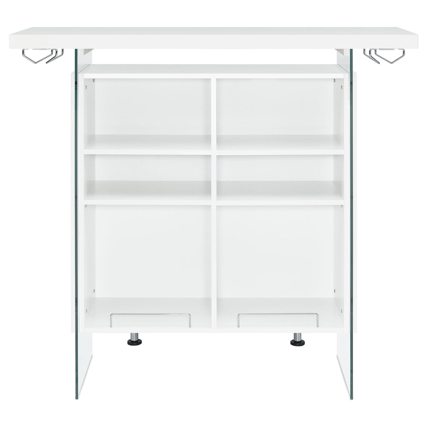 Acosta Freestanding Home Bar Wine Cabinet White High Gloss