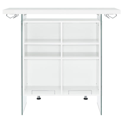 Acosta Freestanding Home Bar Wine Cabinet White High Gloss