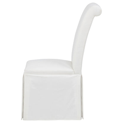 Shawna Upholstered Skirted Side Chair White (Set of 2)