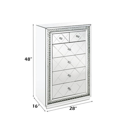 Nysa - Cabinet - Mirrored & Faux Crystals Inlay