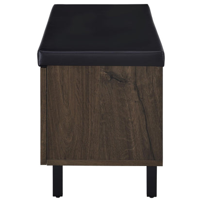 Brixton 2-door Padded Entryway Shoe Storage Bench Smoked Oak