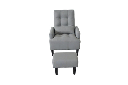Living Room Sofa Single Chair And Ottoman, Modern Multi-Function Fabric Living Room Sofa Lounge Chair Bed And Stool. Soft Leisure Single Chair Adjustable Into 5 Angles With Sofa Bed