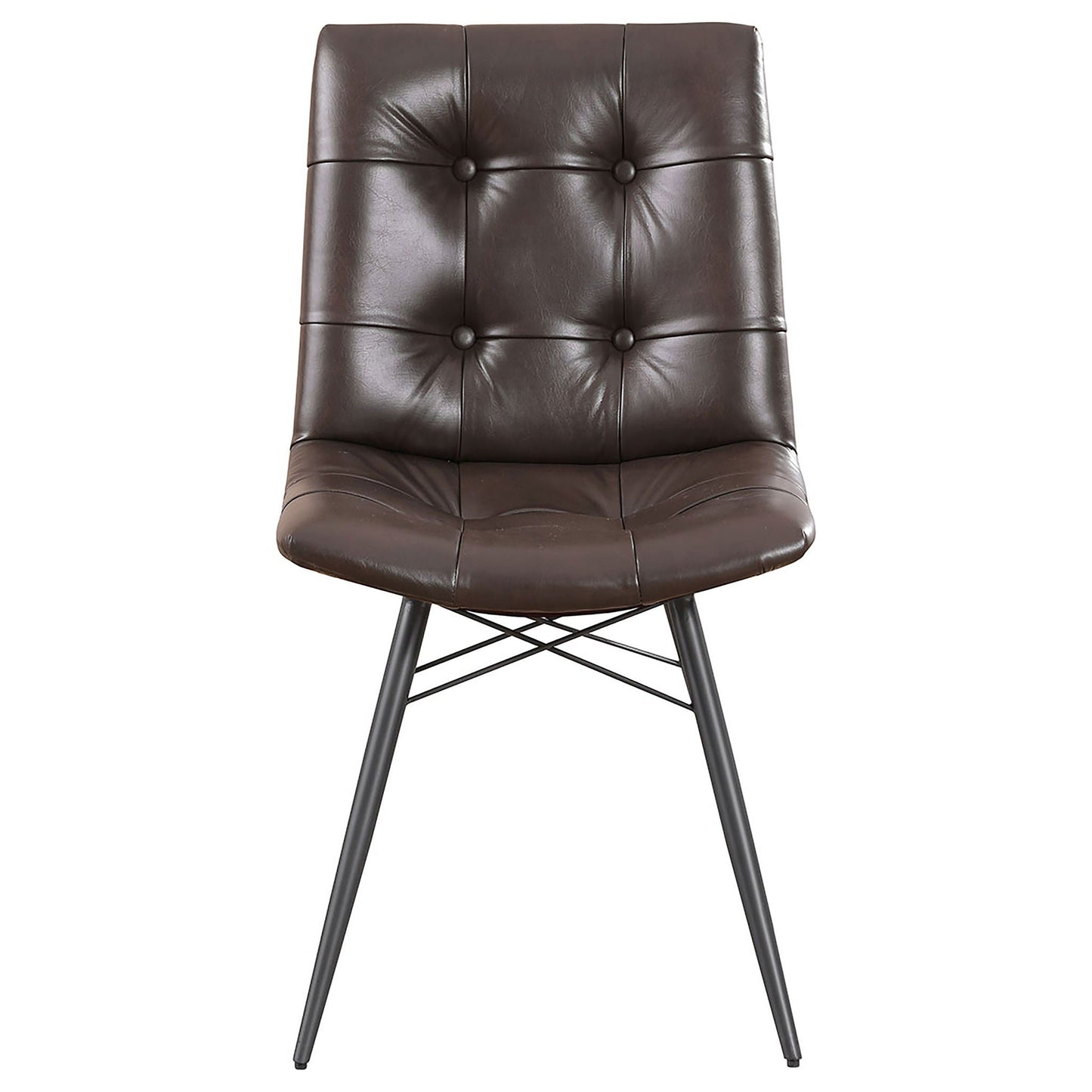 Aiken Faux Leather Upholstered Dining Side Chair Dark Brown (Set of 4)