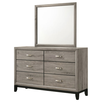 Watson 6-drawer Bedroom Dresser and Mirror Light Taupe