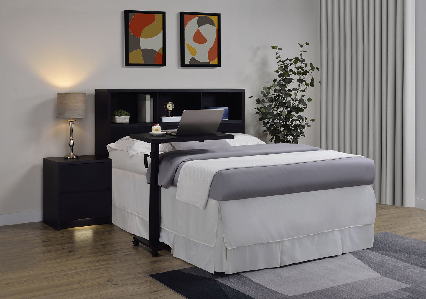 Westpark 49-inch Queen Bookcase Headboard Black