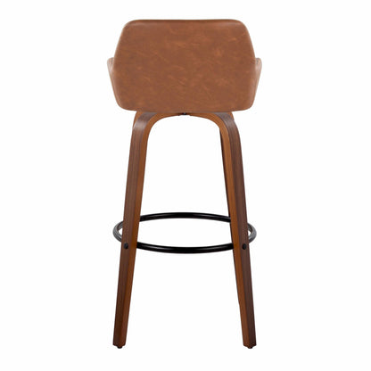 Daniella - Contemporary Fixed Height, Barstool & Swivel And Round Footrest (Set of 2)