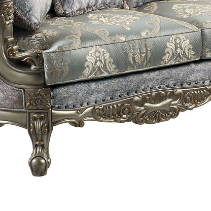 Miliani - Sofa With 5 Pillows - Fabric & Antique Bronze