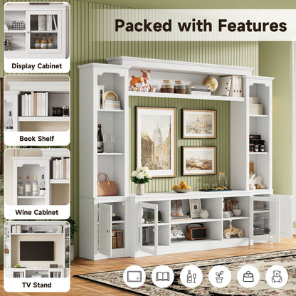All-In-One TV Stand With Bookcase For TVs Up To 65"