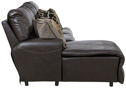 Como - 3 Piece Italian Leather Match Reclining Sectional
