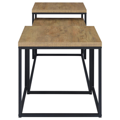 Straden 3-piece Engineered Wood Coffee Table Set Mango and Black