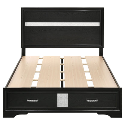 Miranda 51-inch Wood Full Storage Panel Bed Black