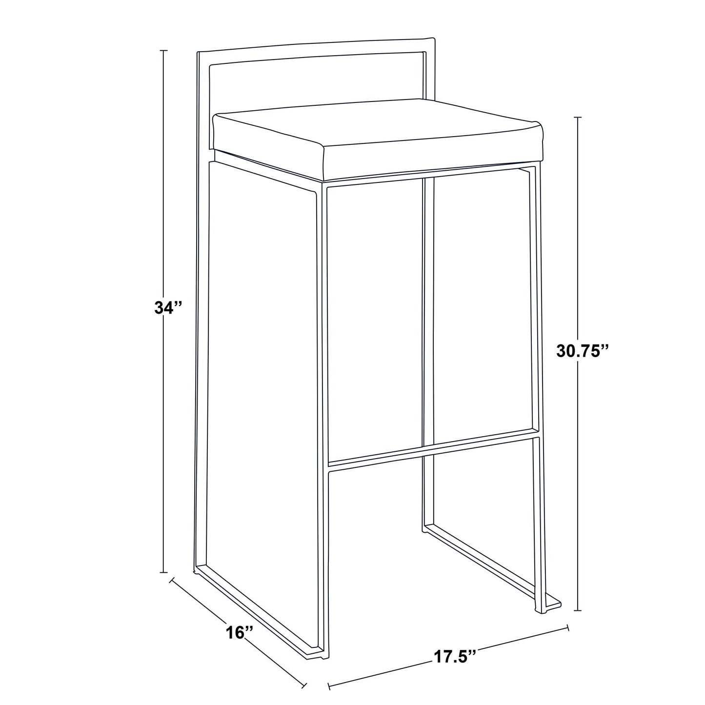 Fuji - Contemporary And Elegant Design Stackable Barstool
