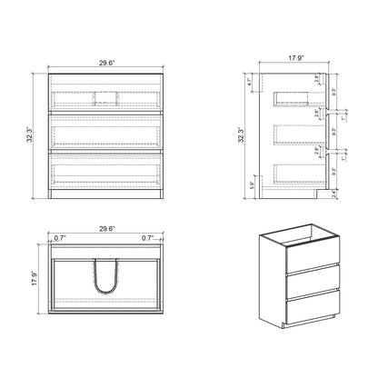 Alice - Bathroom Vanity With Sink, Large Storage Freestanding Bathroom Vanity For Modern Bathroom, One-Piece Sink Basin Without Drain And Faucet