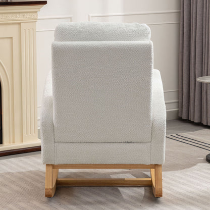 Accent Rocking Chair With Footrest, High Back