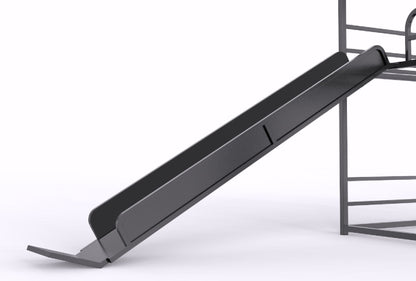 Twin Size House Loft Bed With Slide And Ladder - Black