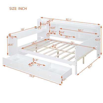 Daybed With 3 Drawers USB Ports And Desk