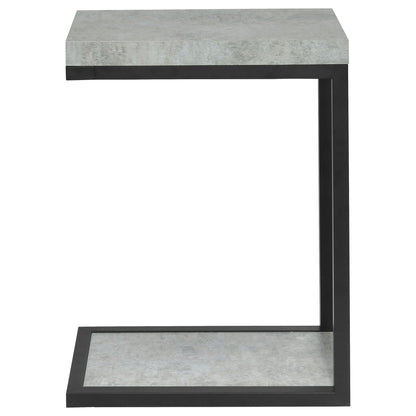 Beck Engineered Wood C-Shape Sofa Side Table Cement