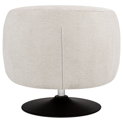 Dave Upholstered Barrel Back Swivel Club Chair Beige