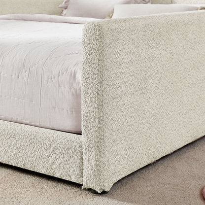 Cute Rabbit Ear Upholstered Platform Bed Frame With Safety Rail