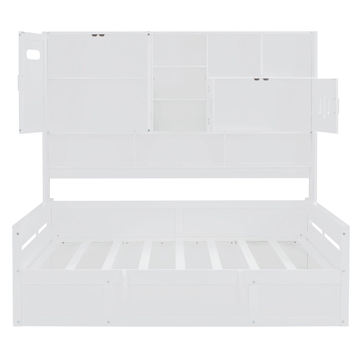 Daybed With All-In-One Cabinet And Shelf