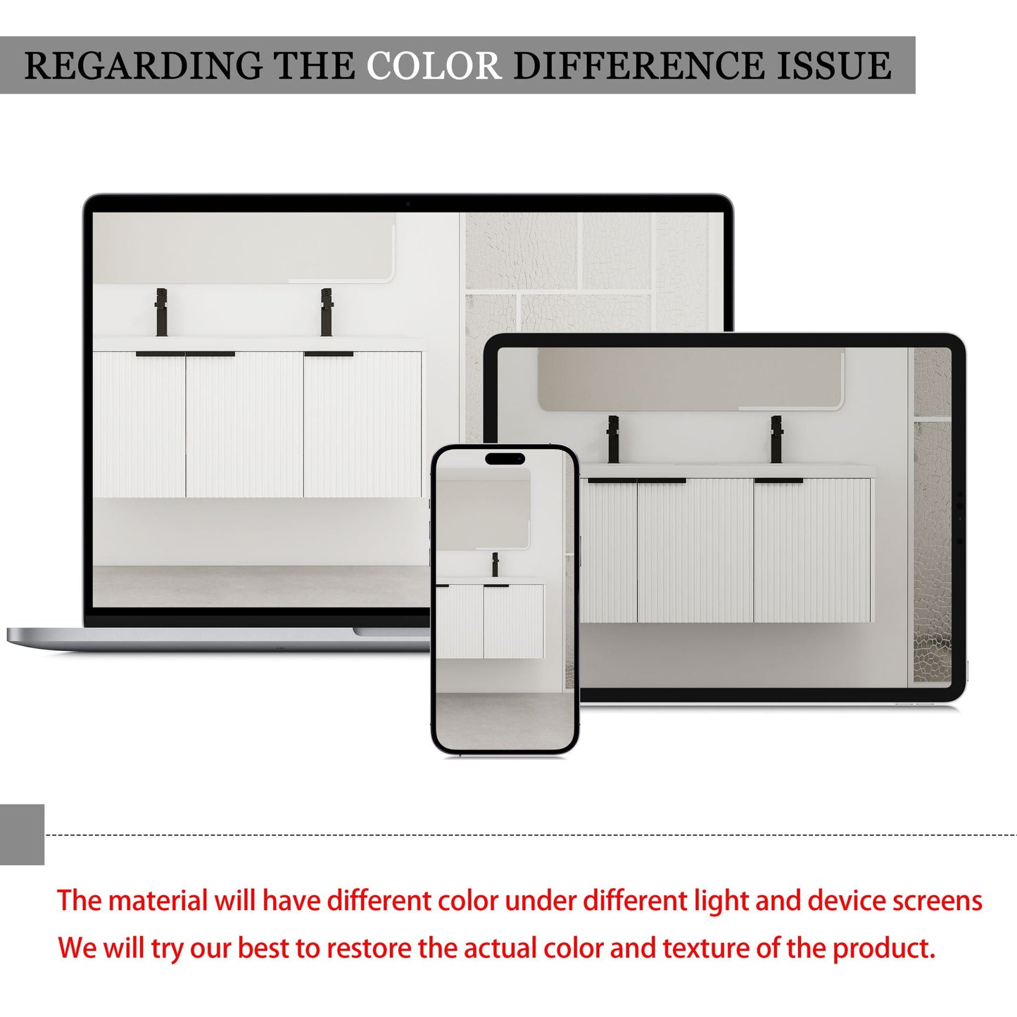 Contemporary Wall Mounted Bathroom Vanity With Soft Close Doors