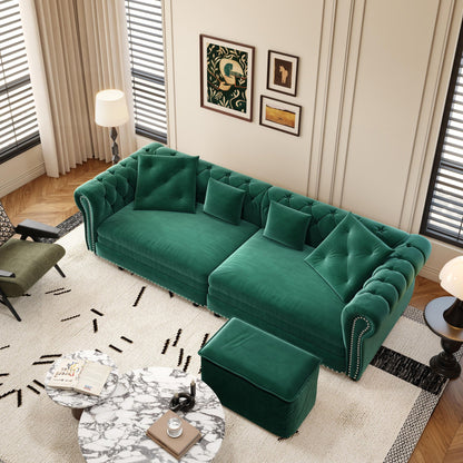 3 In 1 Pull Out Convertible Sleeper Sofa Bed, King Size, Chaise Lounge