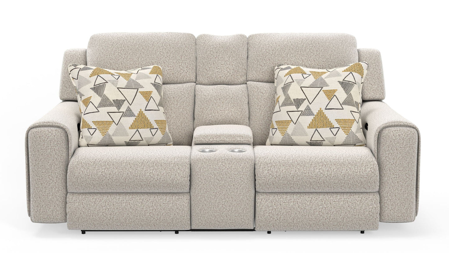 Micah - Power Headrest Power Deep Seat Reclining Console Loveseat - Oatmeal