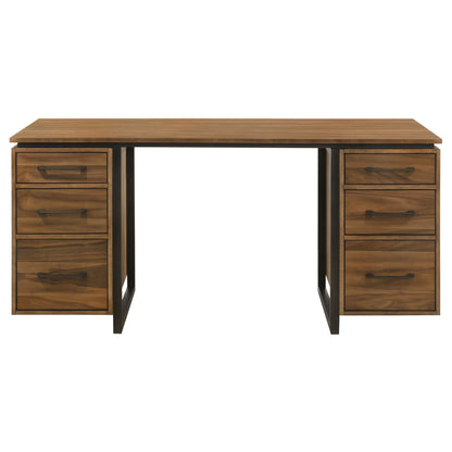 Berhalter 6-Drawer Double Pedestal File Computer Desk