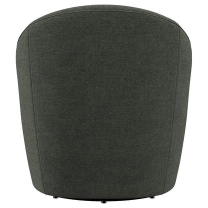 Leon Upholstered Barrel Accent Swivel Chair Hunter Green